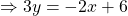 \Rightarrow 3y=-2x+6